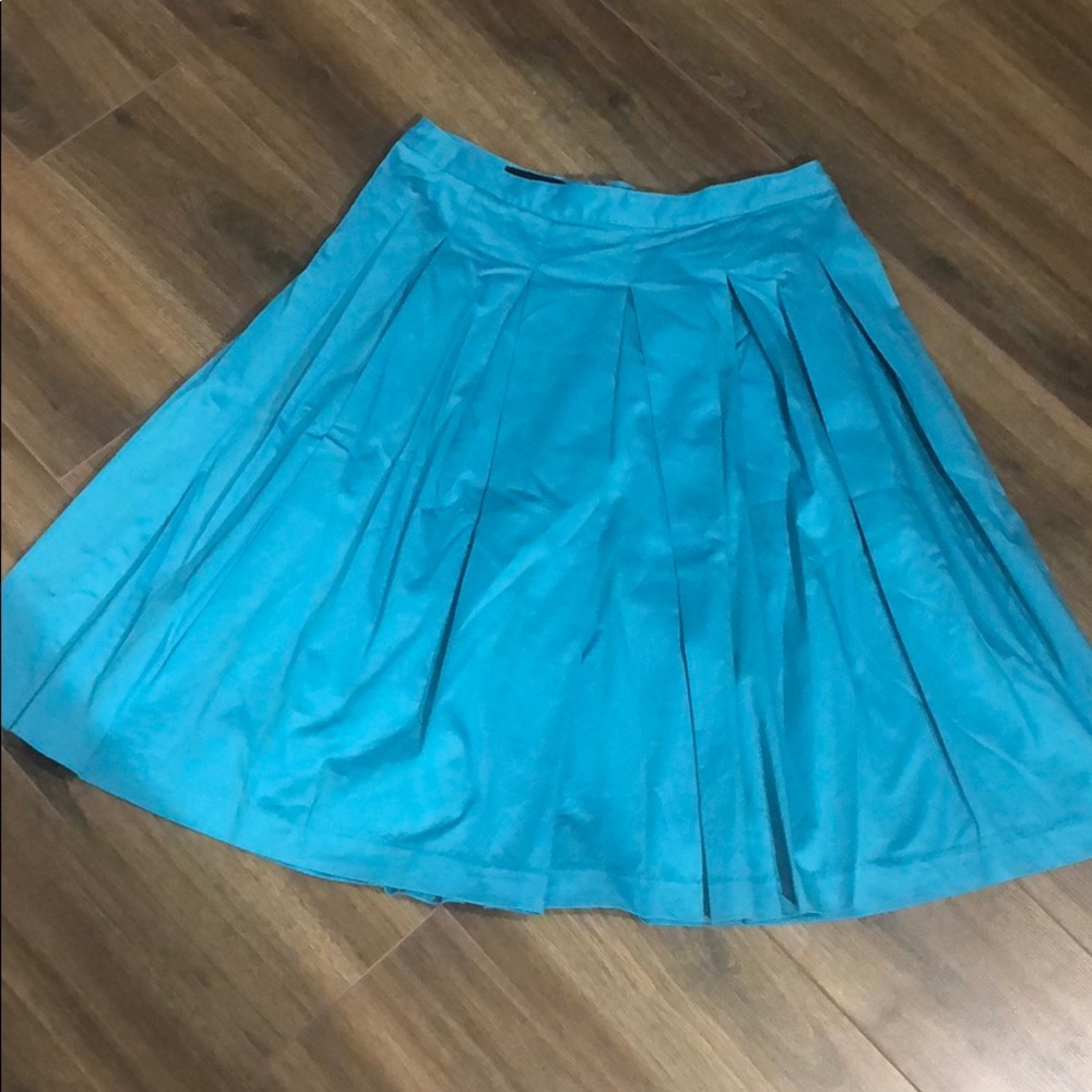 Blue Talbots Pleated Skirt A-line